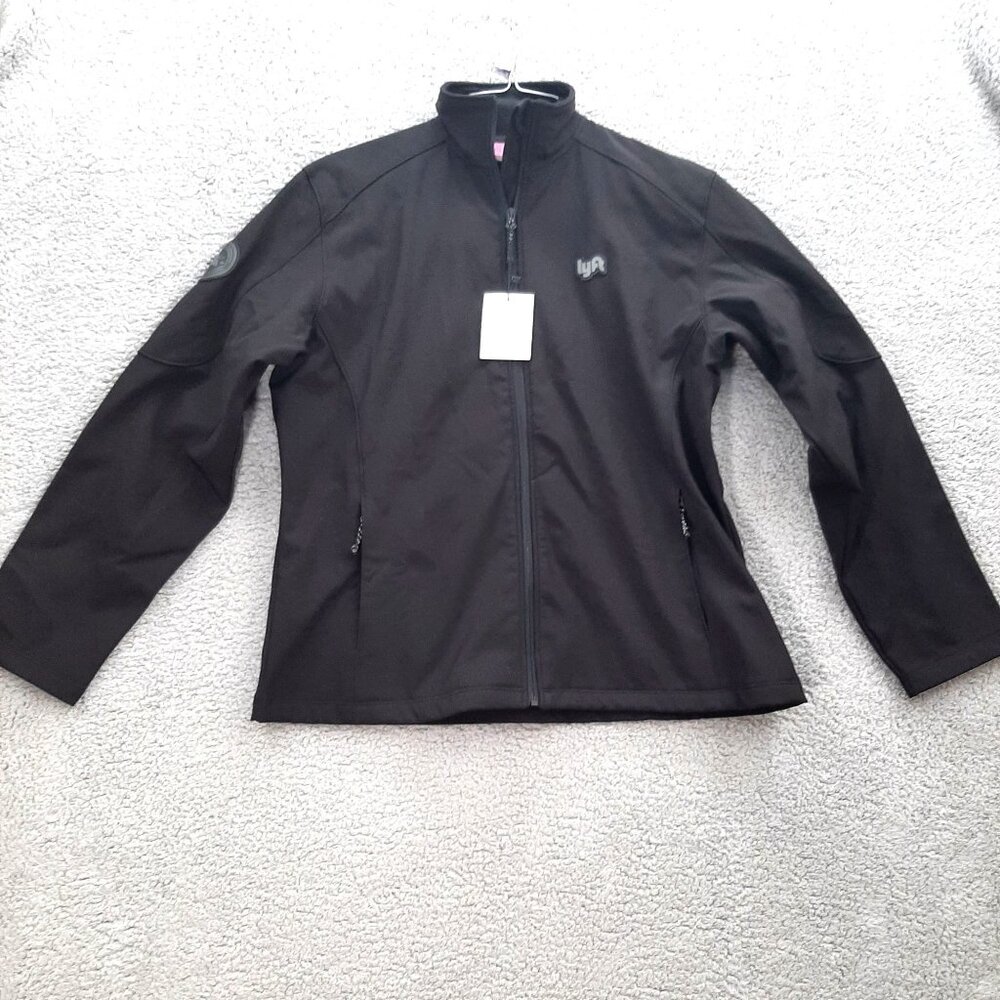 Lyft 1K Driver Black Full-Zip Jacket Womens XL Fleece Lining Outerwear
